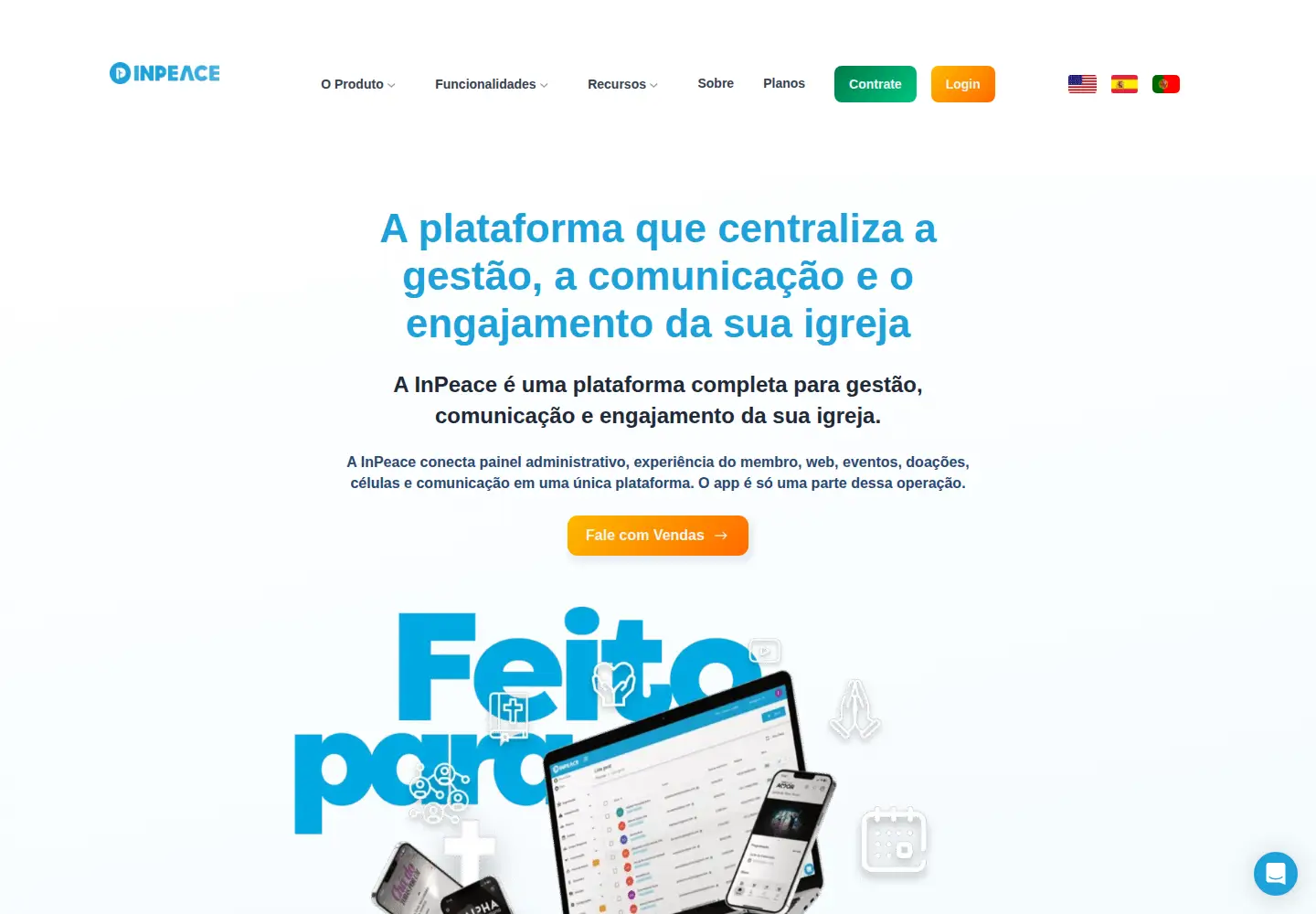 Captured homepage of inpeaceapp.com in the current scan