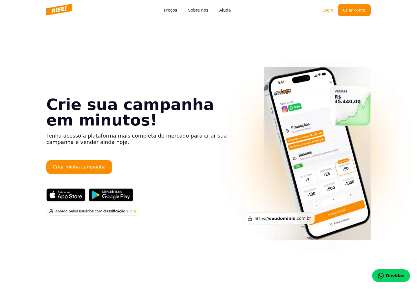 Screenshot of rifei.com.br
