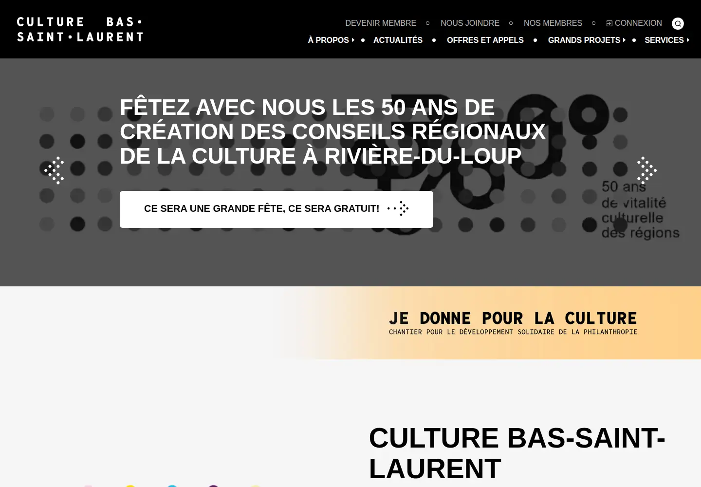 Screenshot of culturebsl.ca