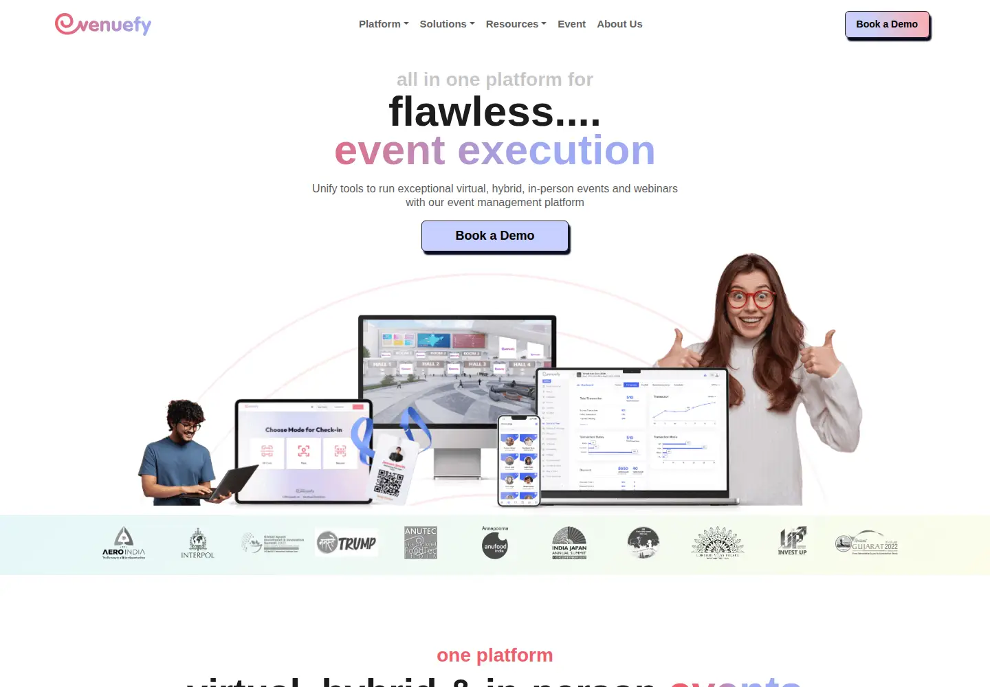 Captured homepage of evenuefy.com in the current scan