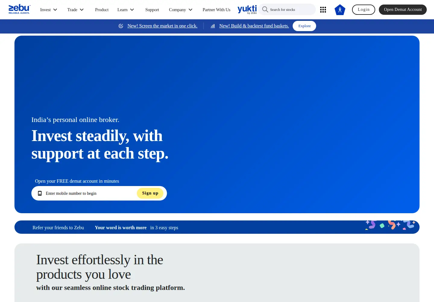 Screenshot of zebuetrade.com