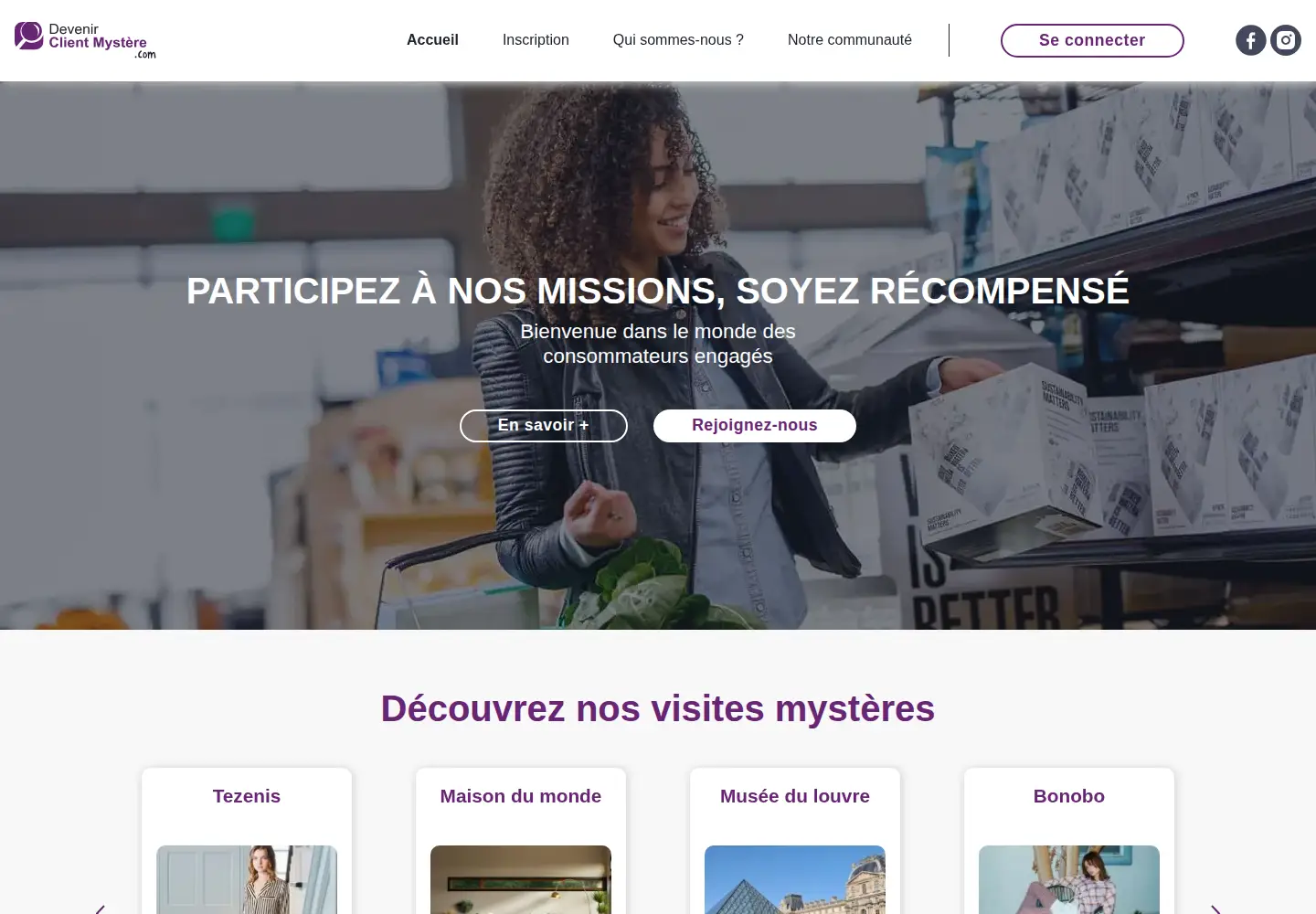 Screenshot of devenirclientmystere.com