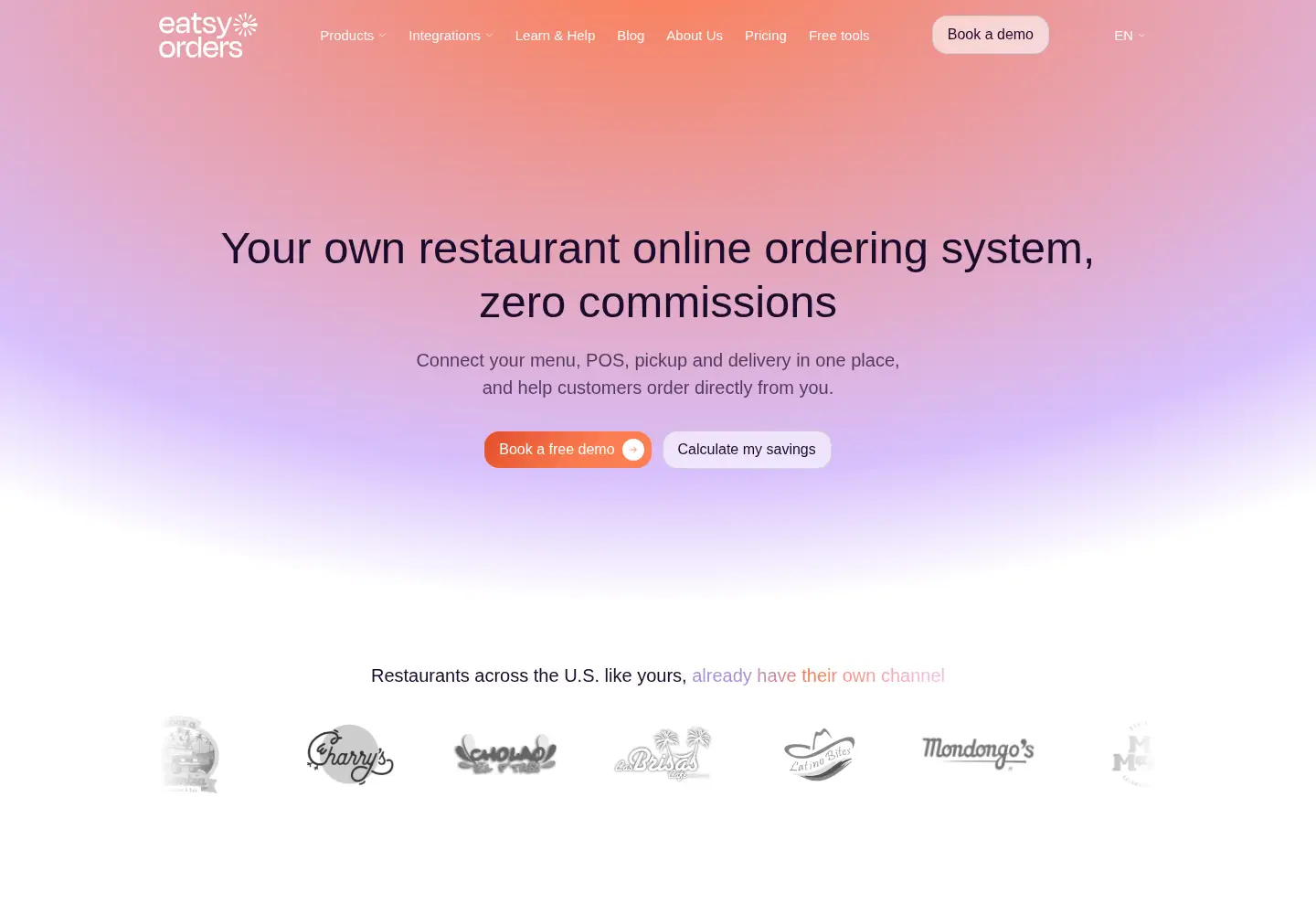 Captured homepage of eatsyorders.com in the current scan