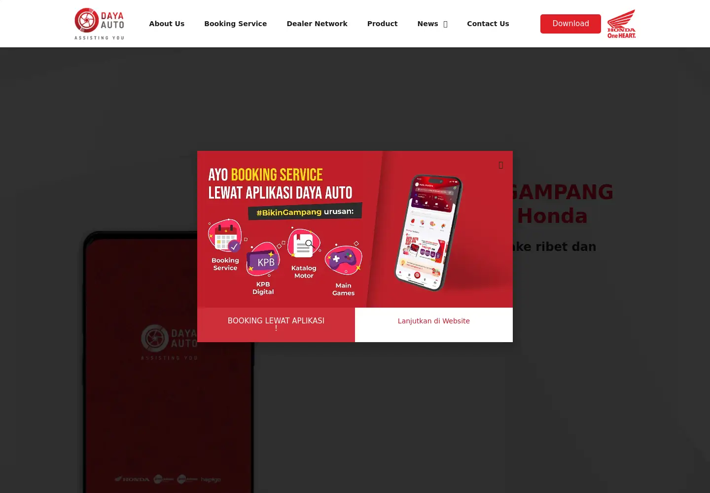 Screenshot of dayaauto.co.id