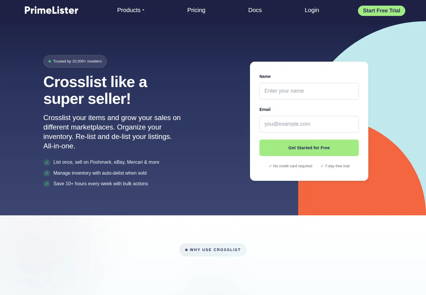 Screenshot of primelister.com