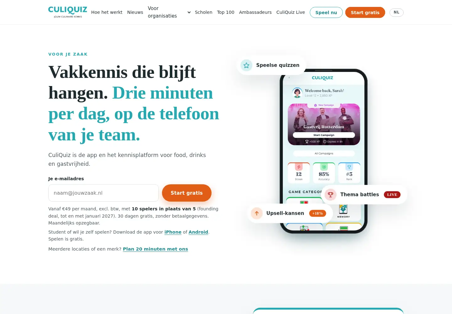 Screenshot of culiquiz.nl
