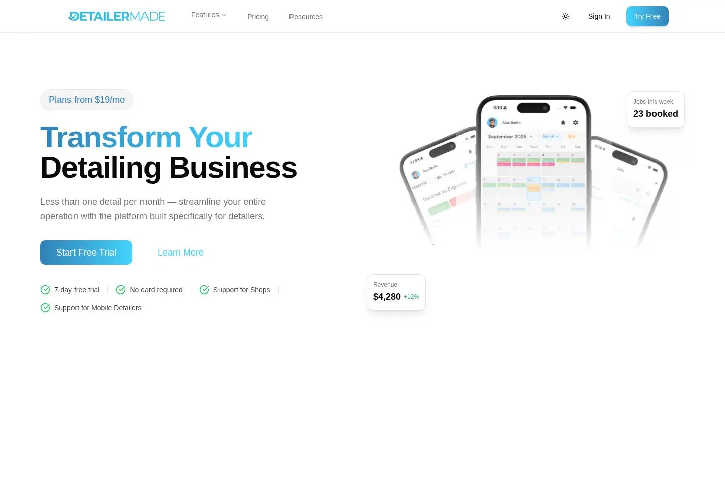 Screenshot of detailermade.com