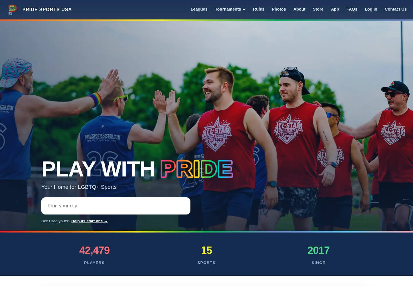 Captured homepage of pridesportsusa.com in the current scan