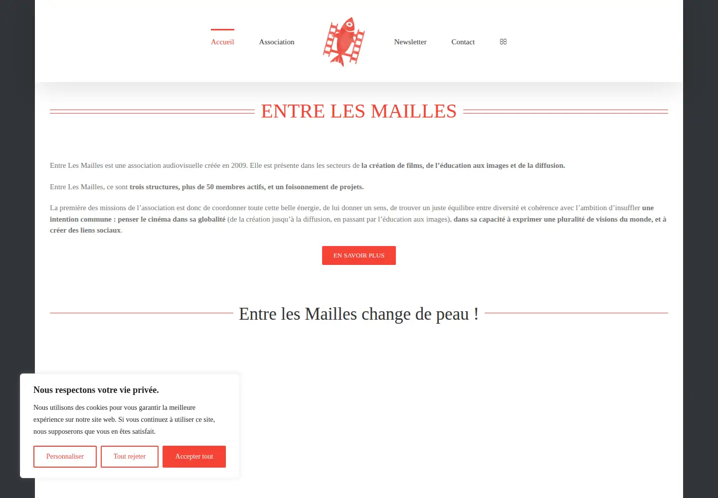 Screenshot of entrelesmailles.fr