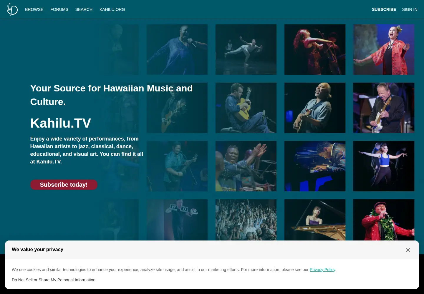 Screenshot of kahilu.tv