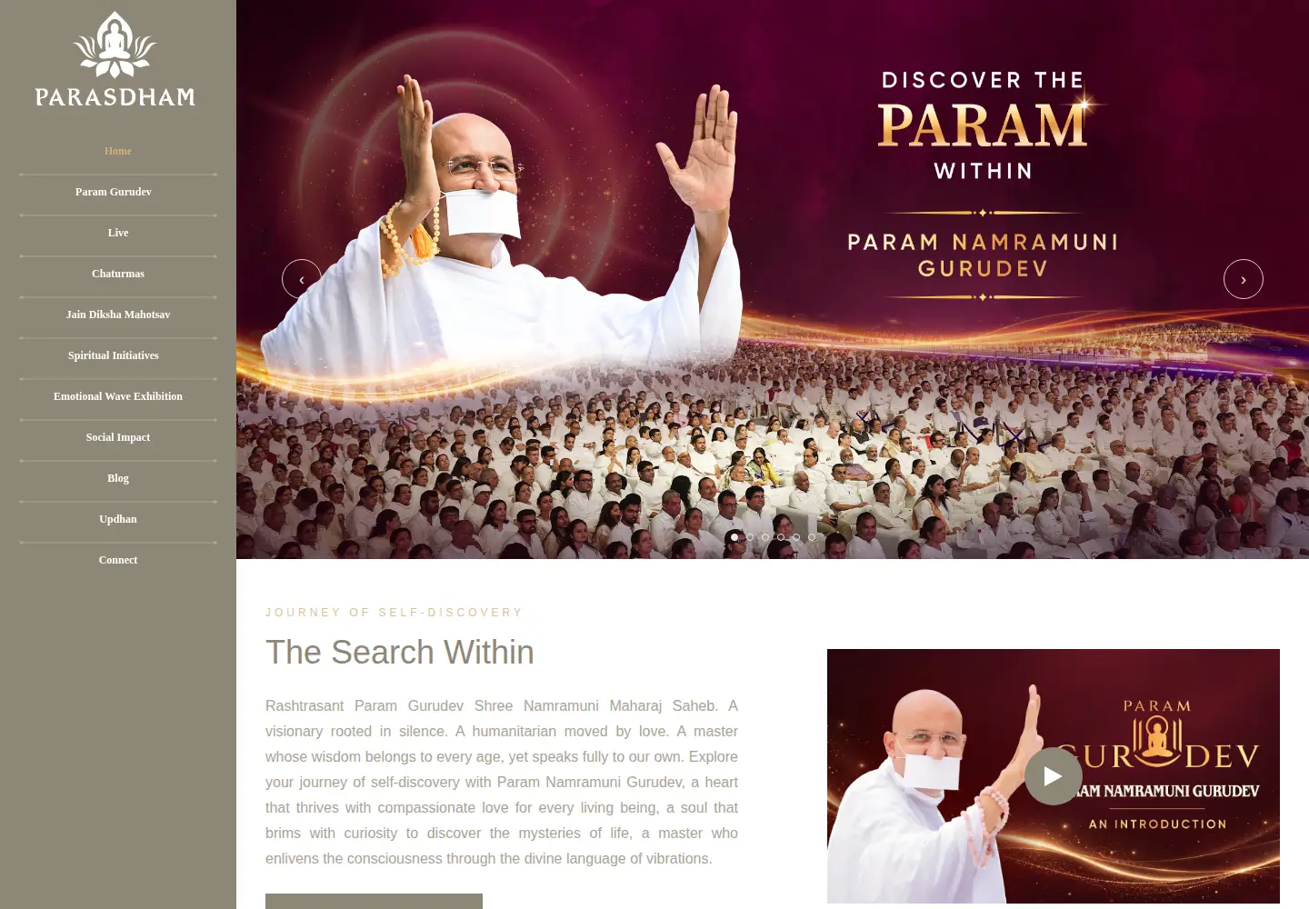 Captured homepage of parasdham.org in the current scan