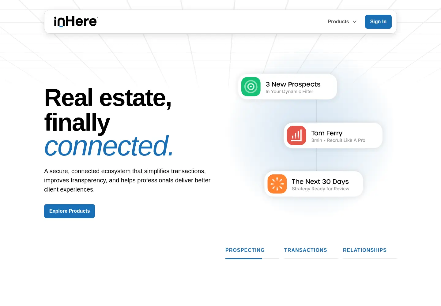 Captured homepage of inhere.com in the current scan