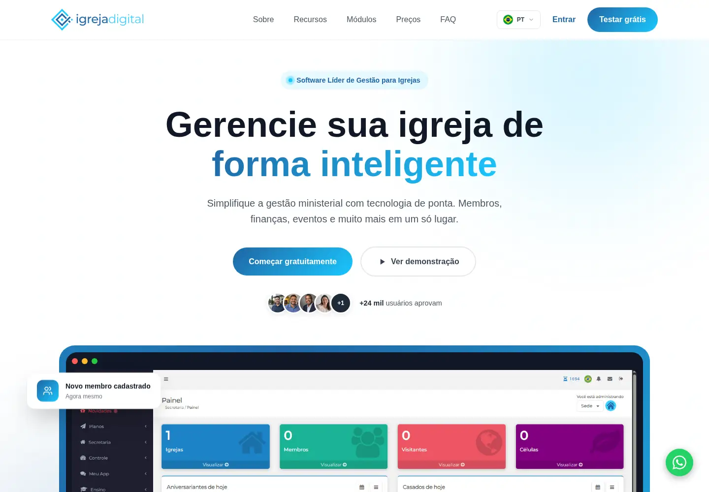 Screenshot of igreja.digital