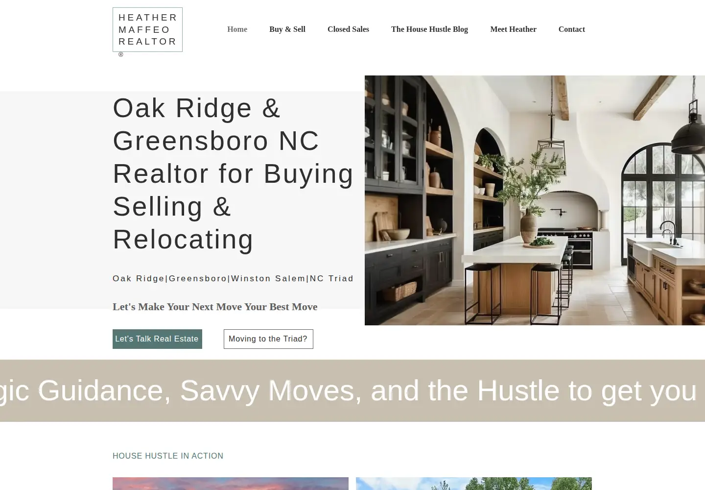 Captured homepage of heathermaffeorealtor.com in the current scan