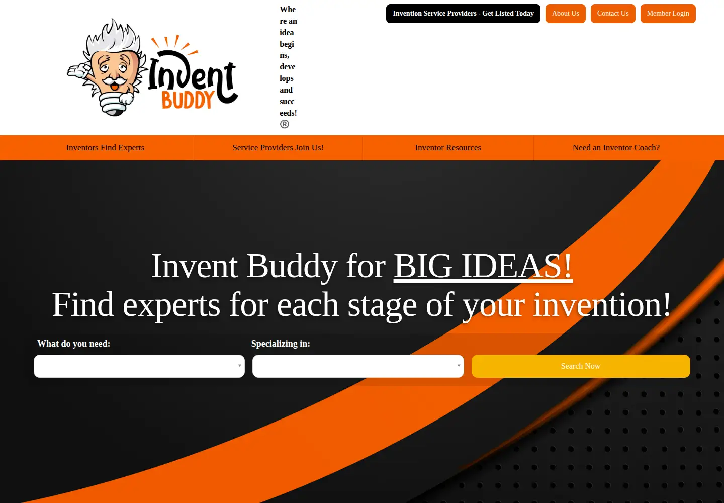 Captured homepage of inventbuddy.com in the current scan