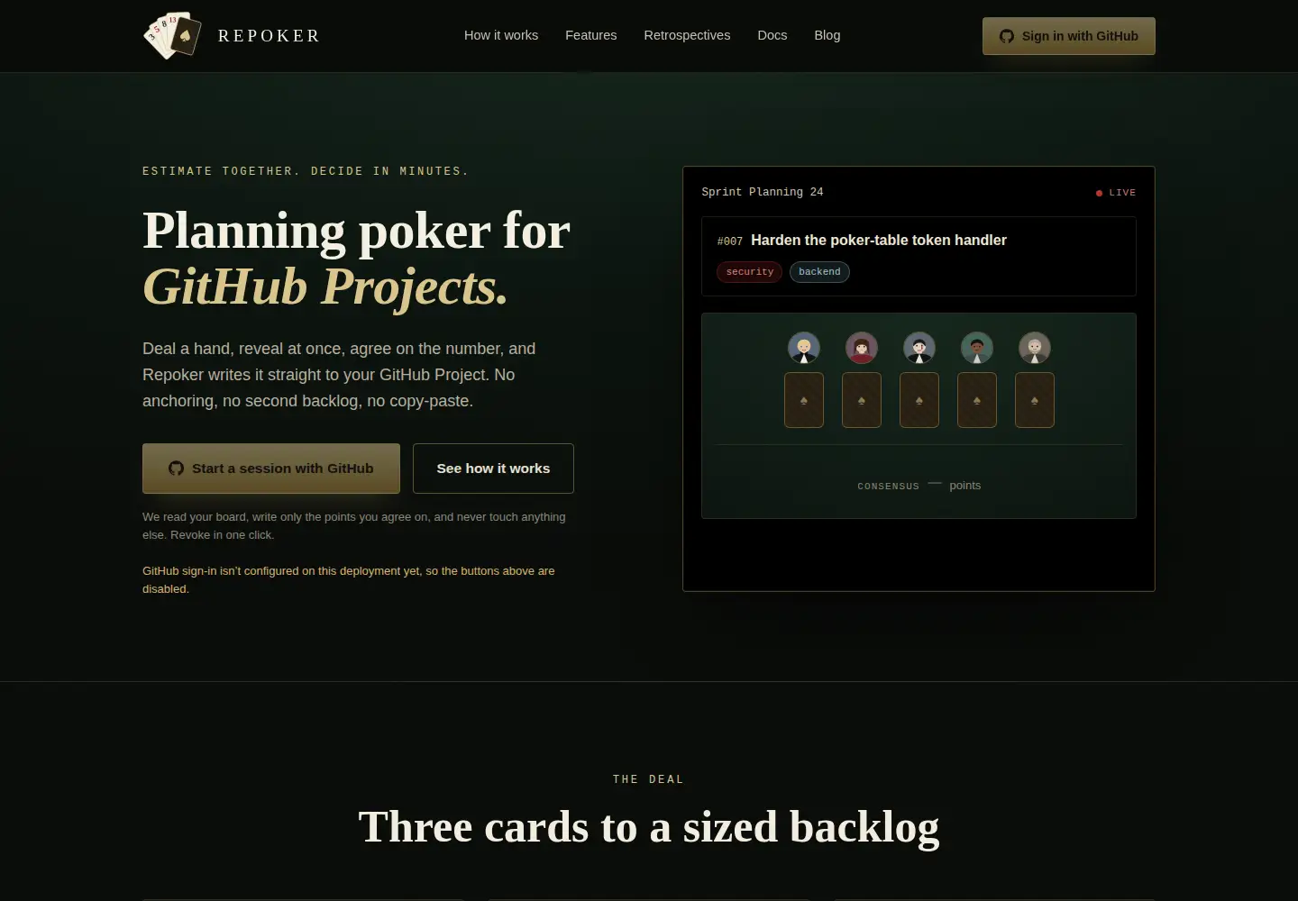 Screenshot of repoker.app
