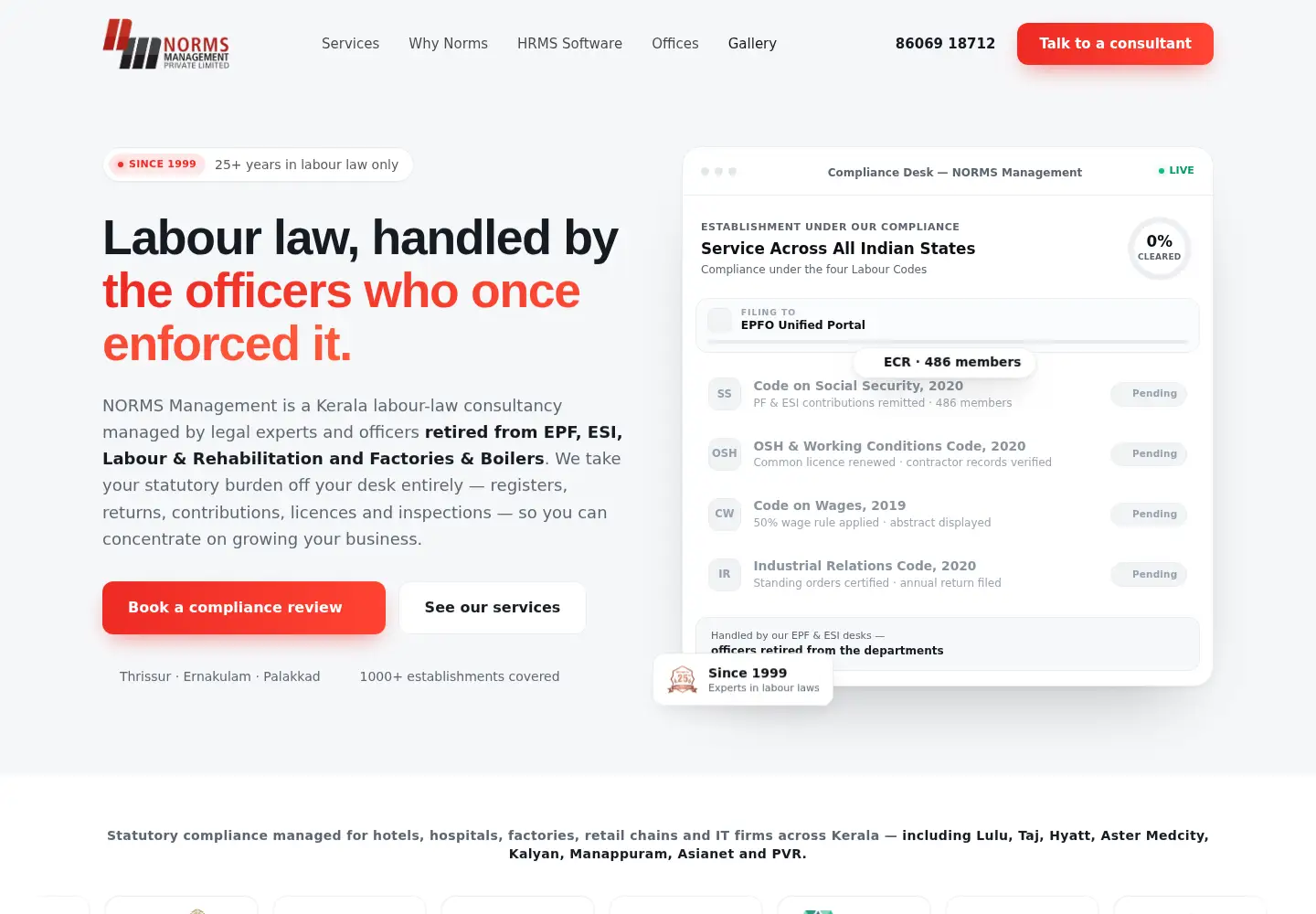 Screenshot of normsmanagement.com
