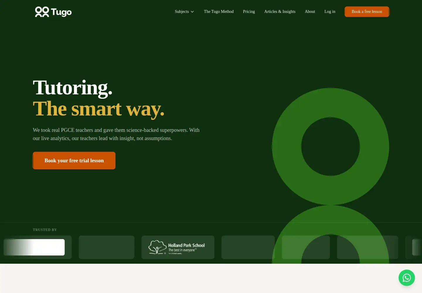 Screenshot of tugotutors.com