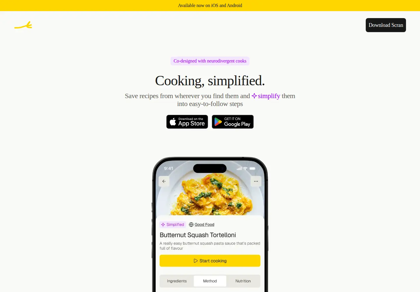 Screenshot of scran.life