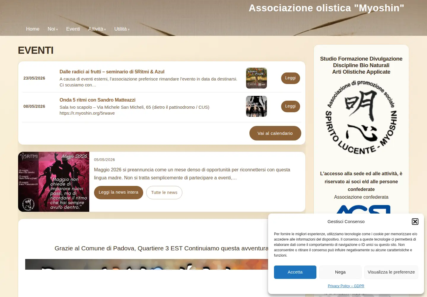 Screenshot of myoshin.org
