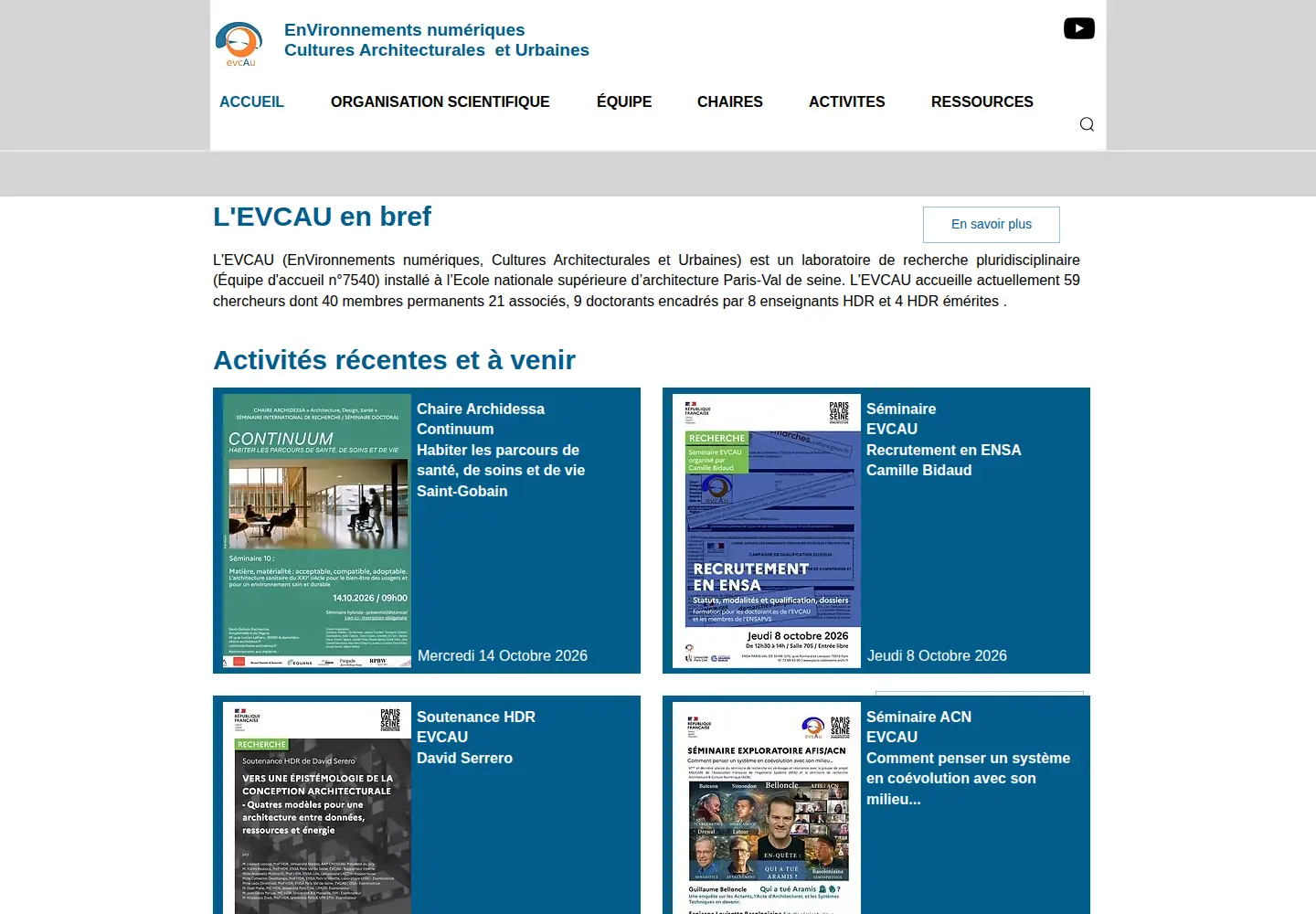 Screenshot of evcau.fr