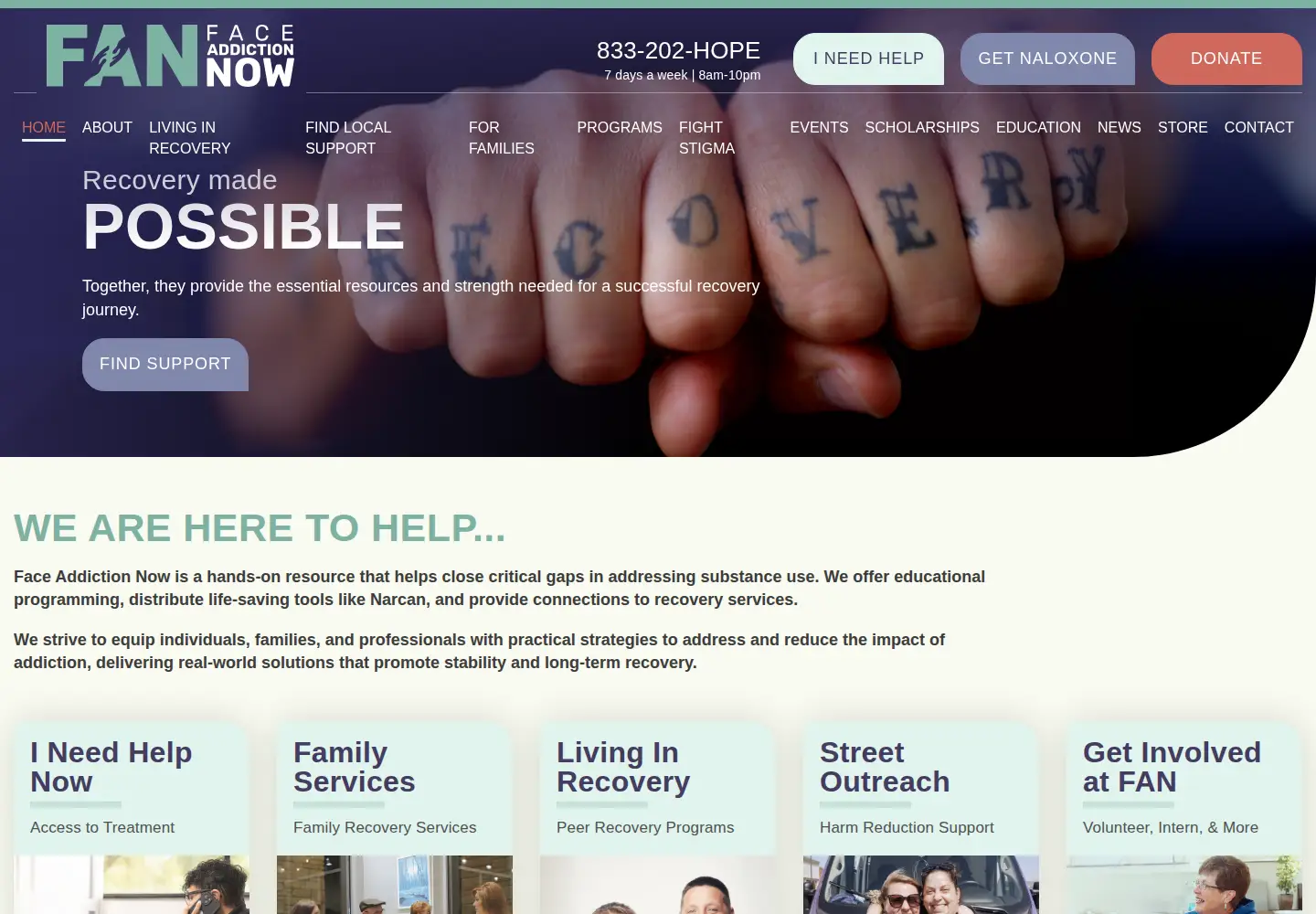 Screenshot of familiesagainstnarcotics.org