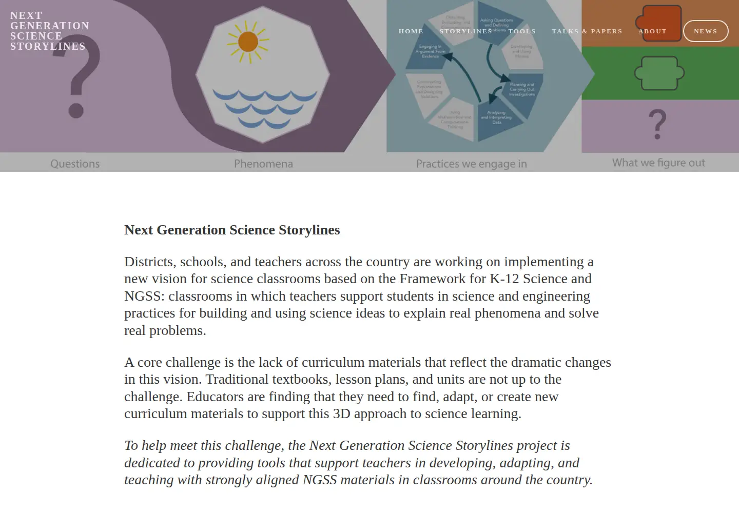 Captured homepage of nextgenstorylines.org in the current scan