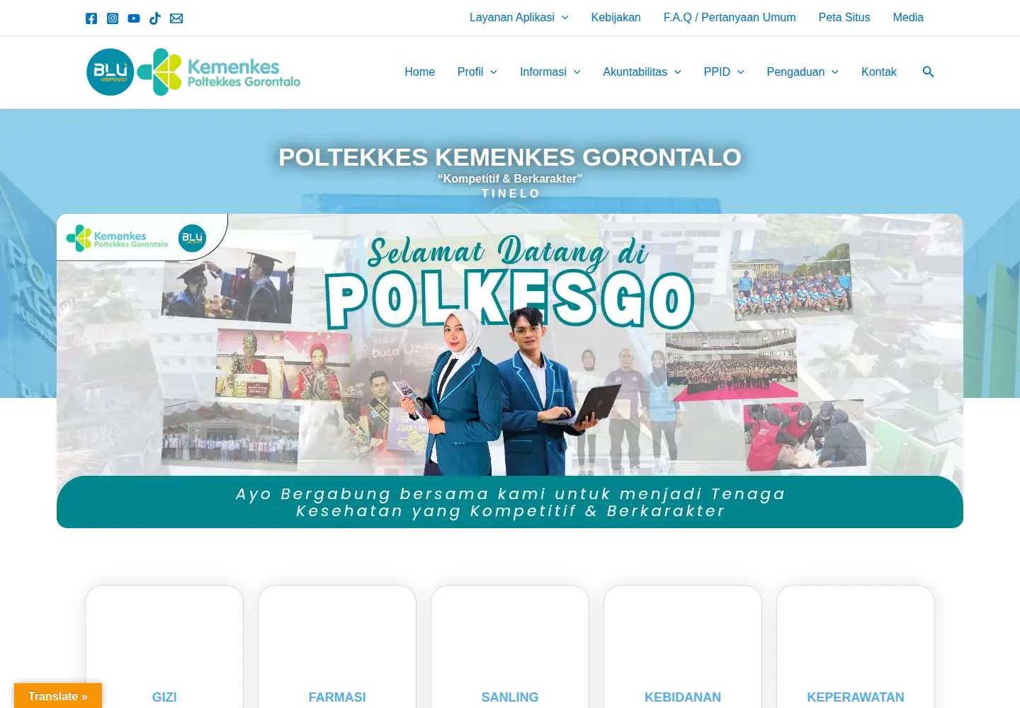 Screenshot of poltekkesgorontalo.ac.id