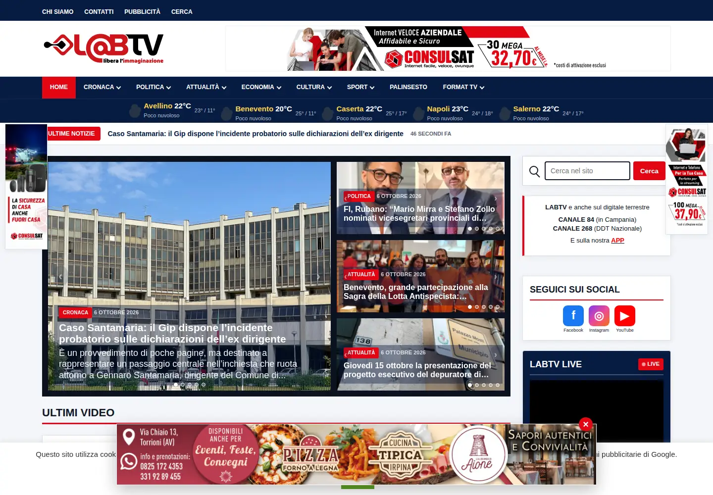 Captured homepage of labtv.net in the current scan
