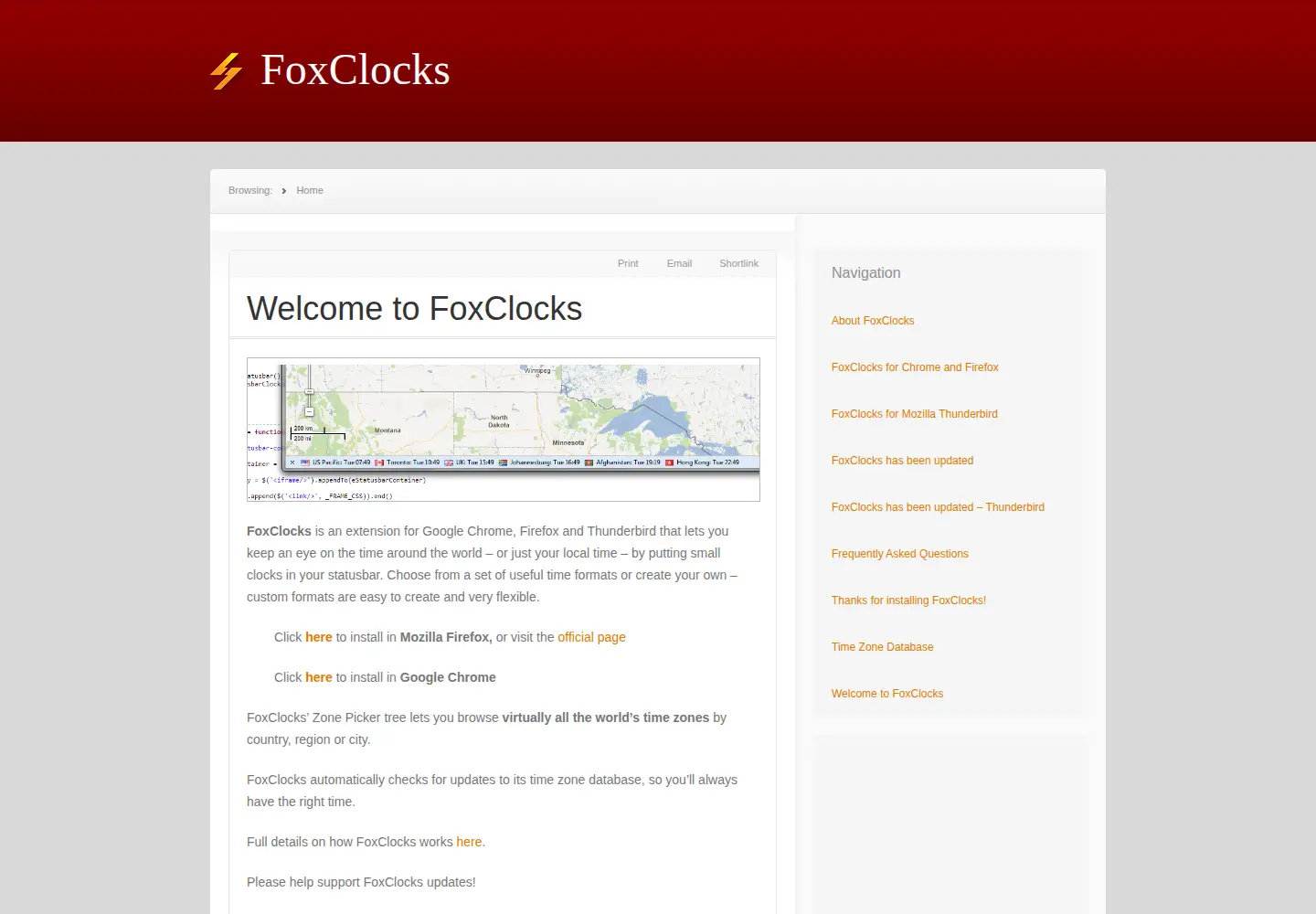 Captured homepage of foxclocks.org in the current scan
