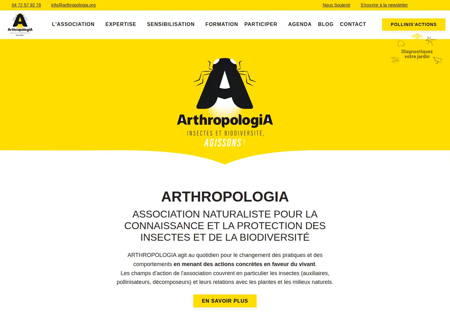 Captured homepage of arthropologia.org in the current scan