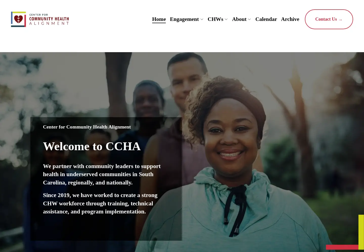 Captured homepage of communityhealthalignment.org in the current scan