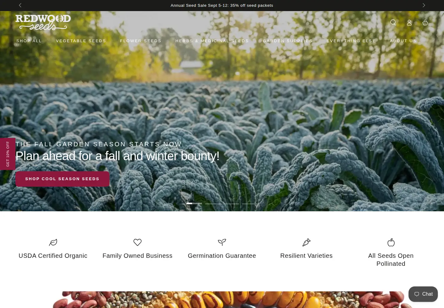 Screenshot of redwoodseeds.net