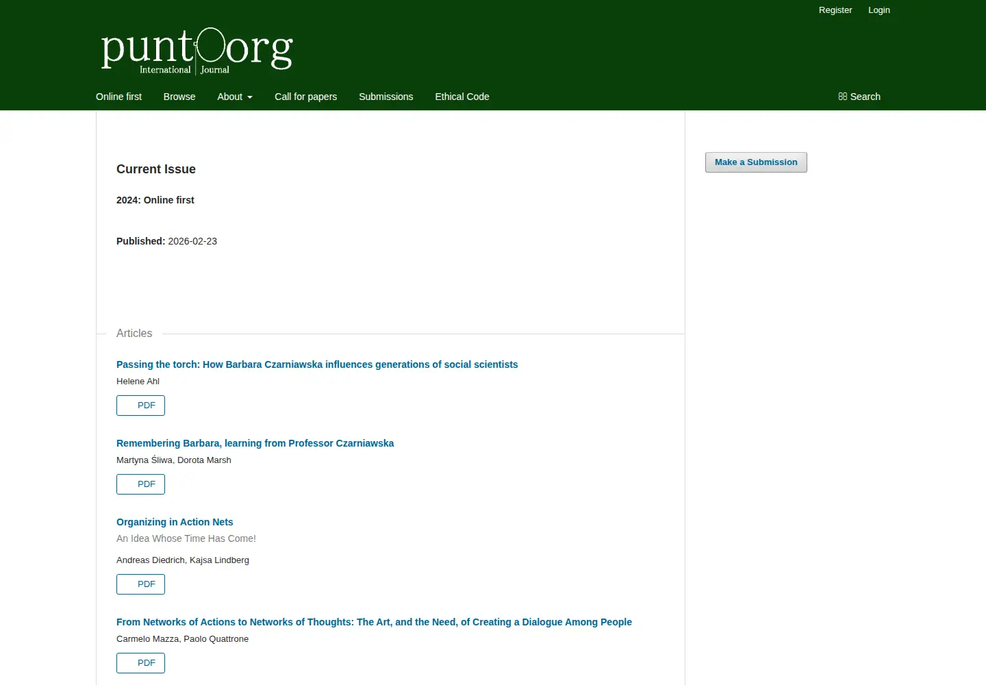 Screenshot of puntoorginternationaljournal.org
