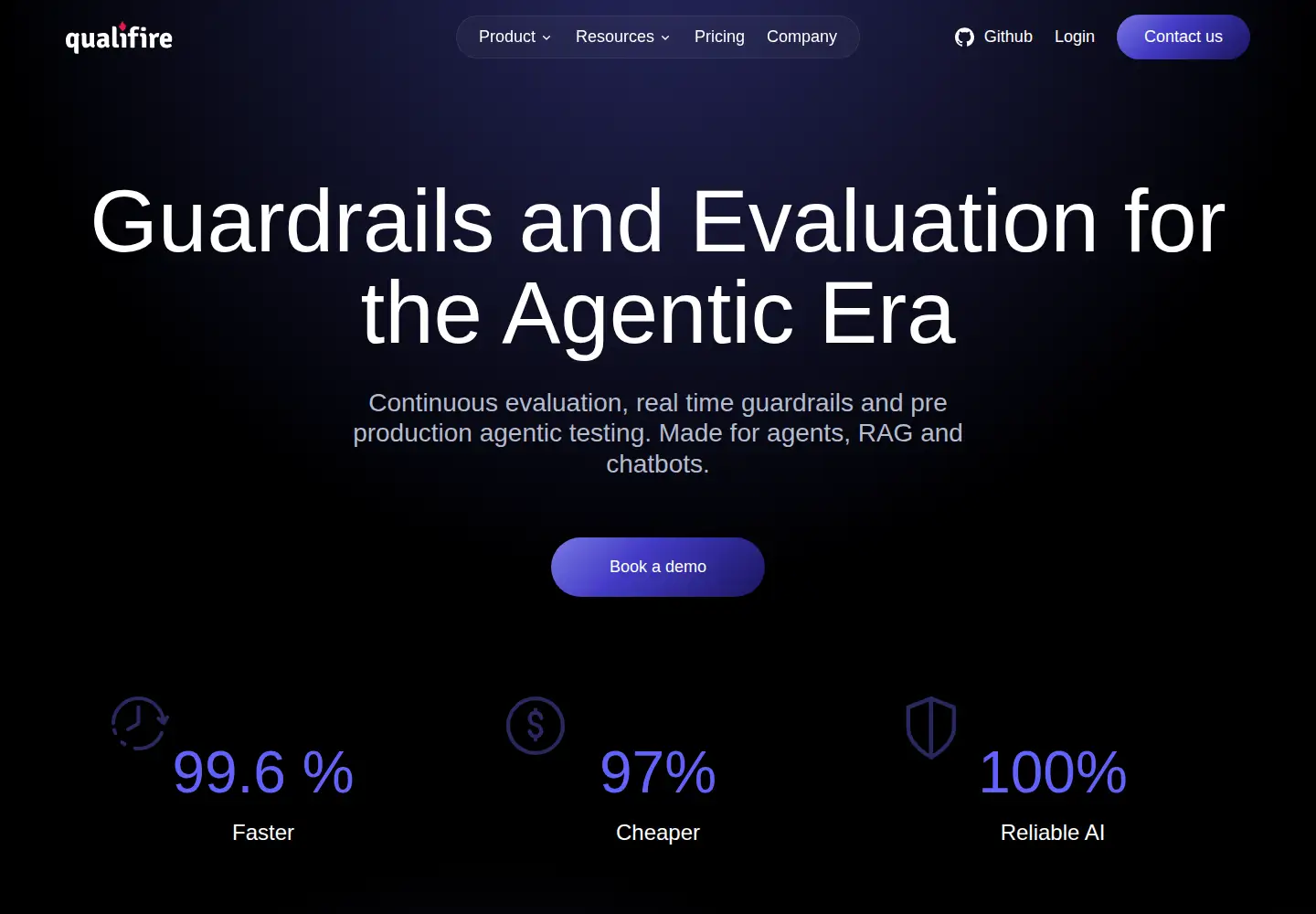 Captured homepage of qualifire.ai in the current scan