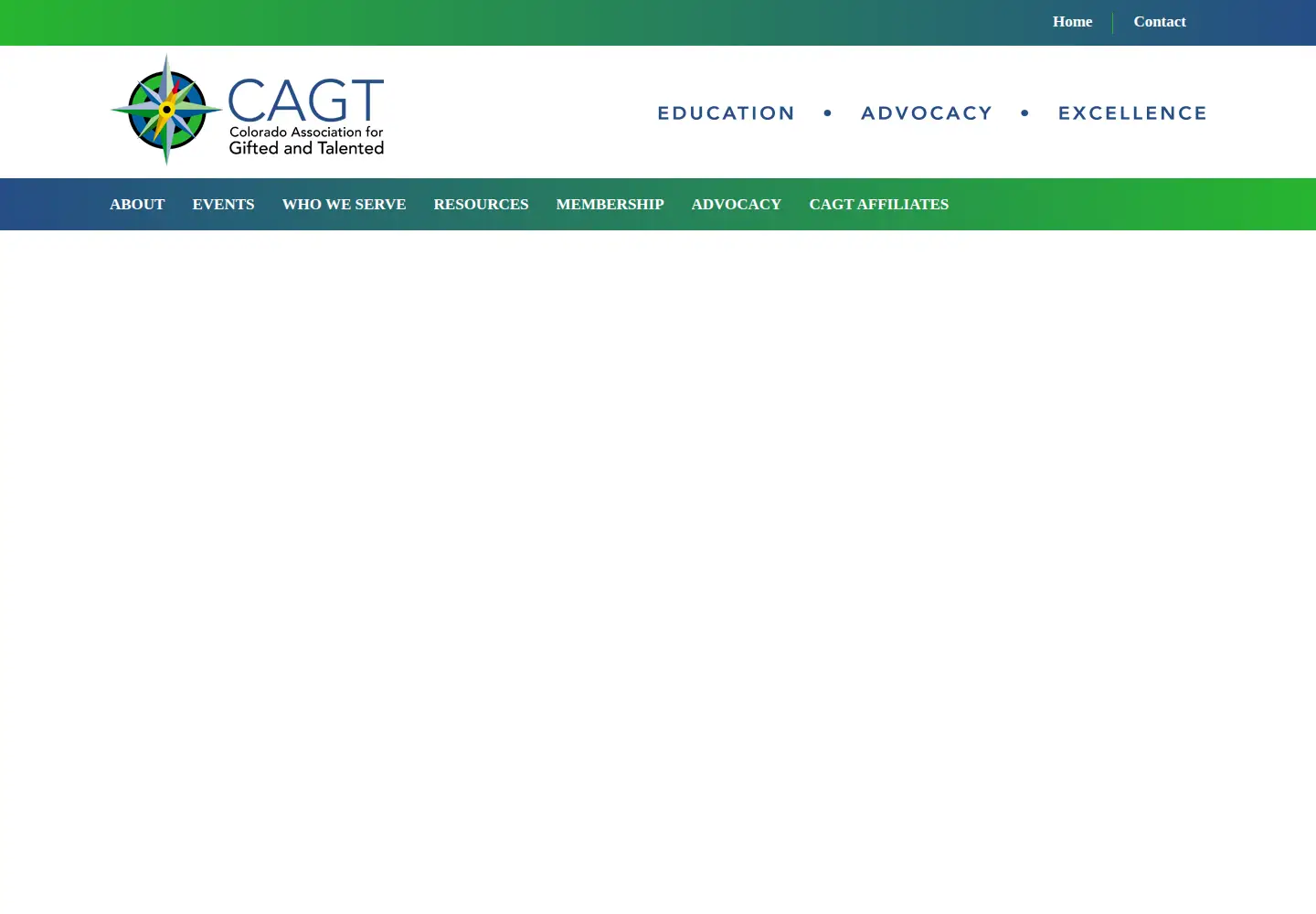 Captured homepage of coloradogifted.org in the current scan