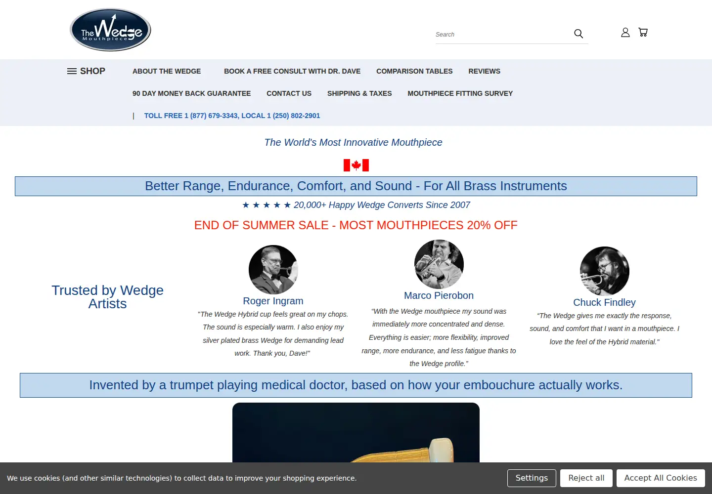 Screenshot of wedgemouthpiece.com