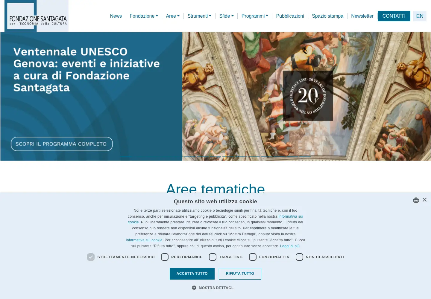 Screenshot of fondazionesantagata.it