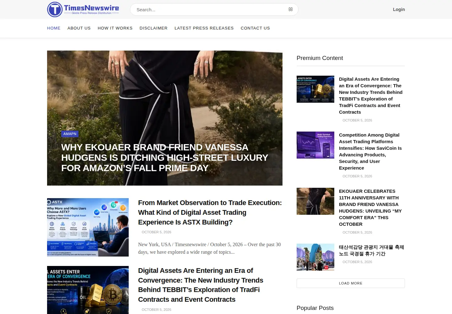 Screenshot of timesnewswire.com