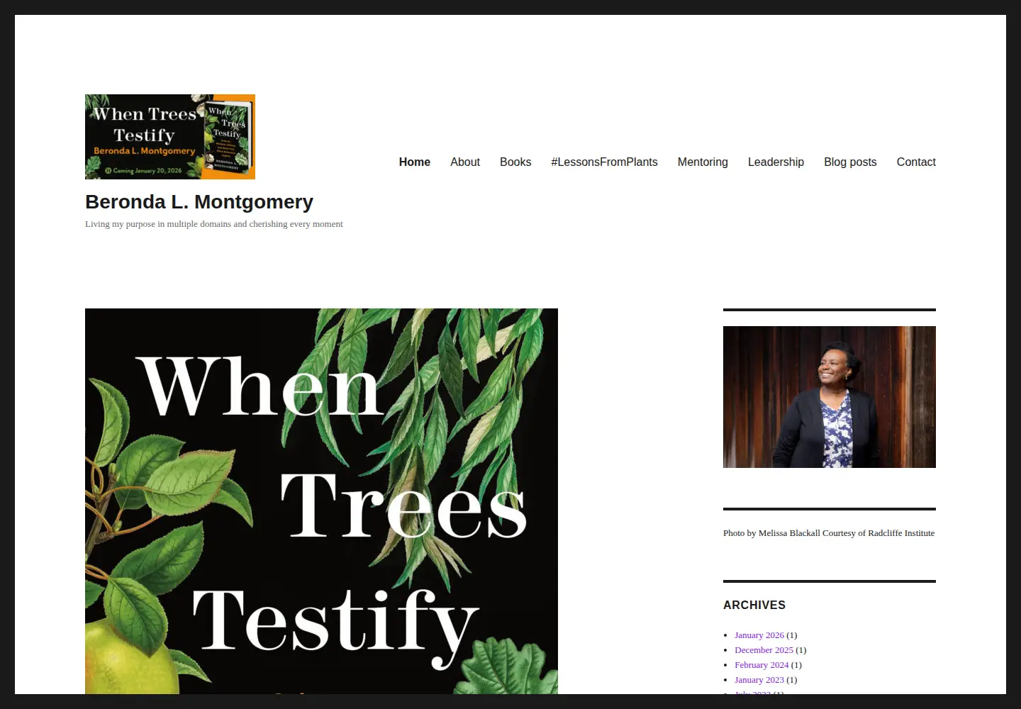 Captured homepage of berondamontgomery.com in the current scan