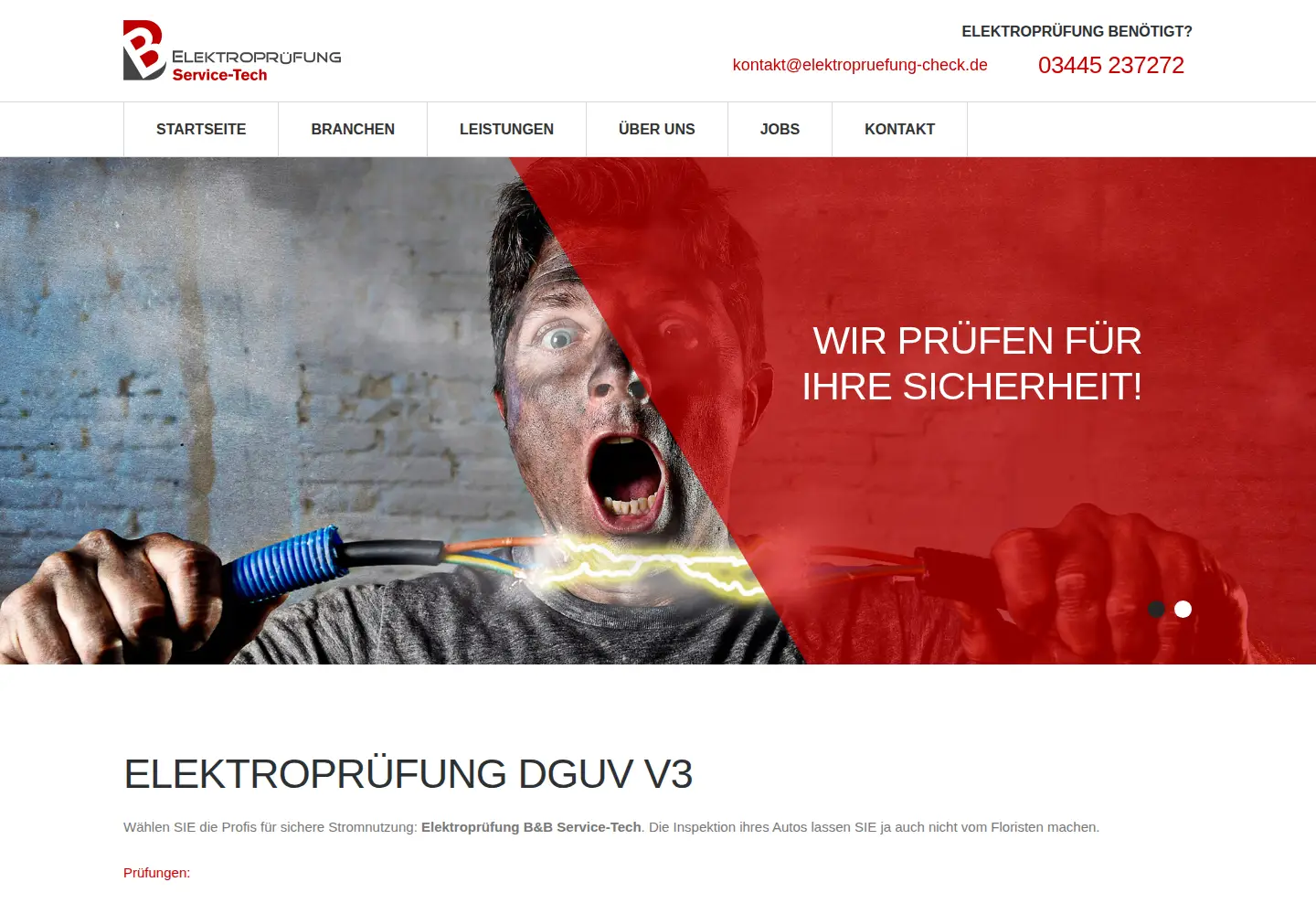 Screenshot of elektropruefung-check.de