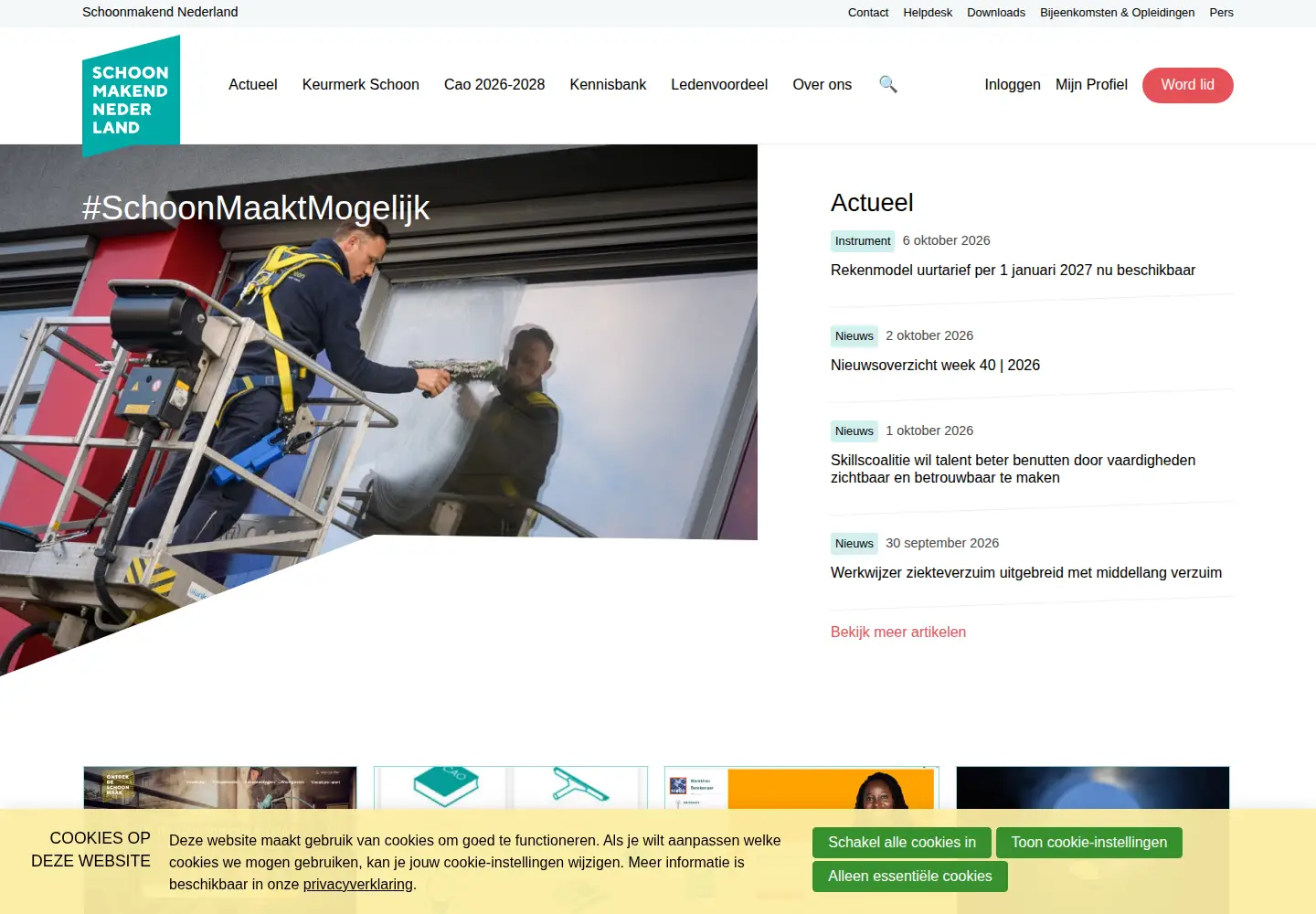 Captured homepage of schoonmakendnederland.nl in the current scan