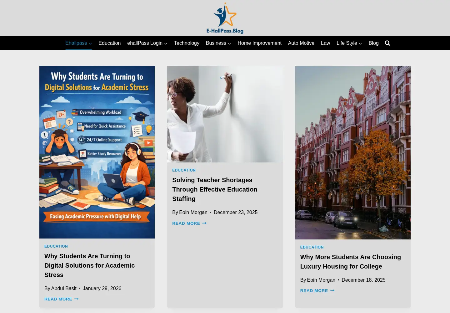 Screenshot of e-hallpass.blog