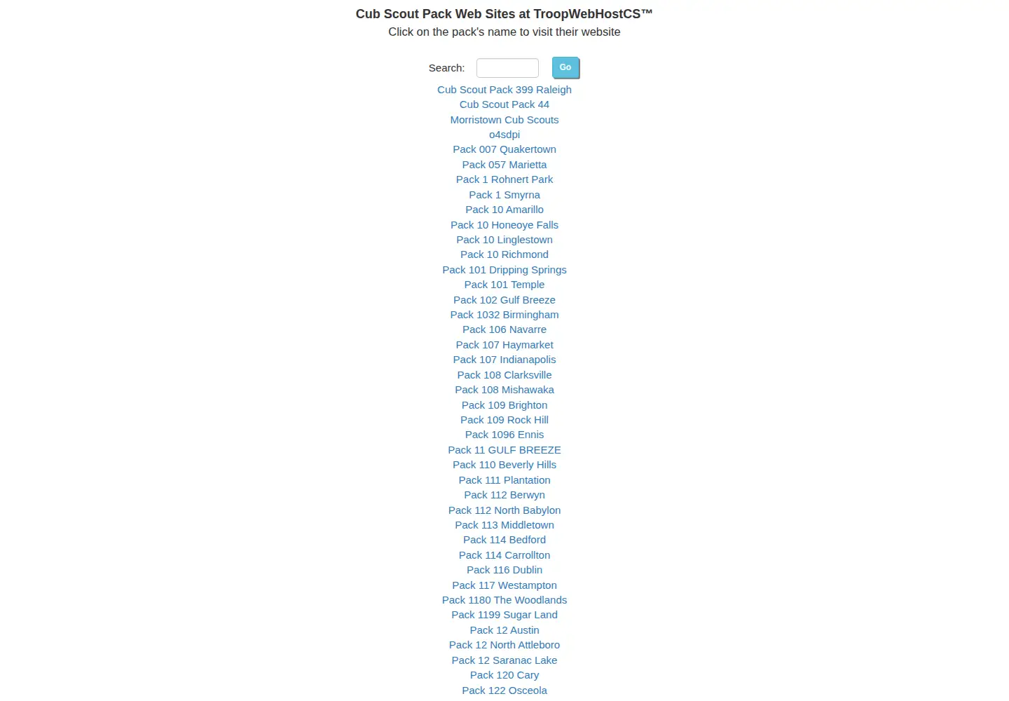 Screenshot of troopwebhostcs.org