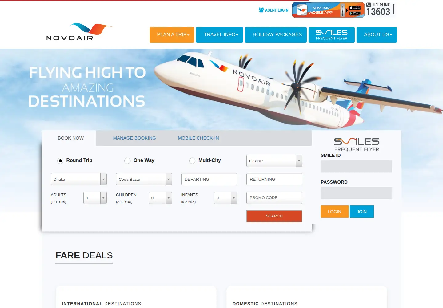 Screenshot of flynovoair.com