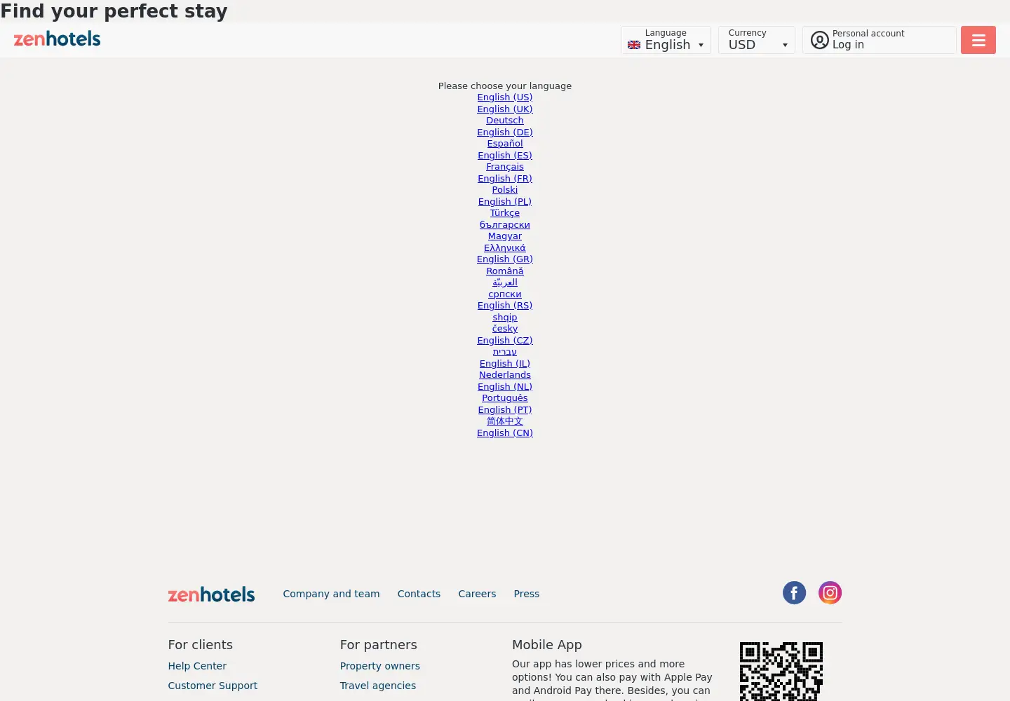 Screenshot of zenhotels.com