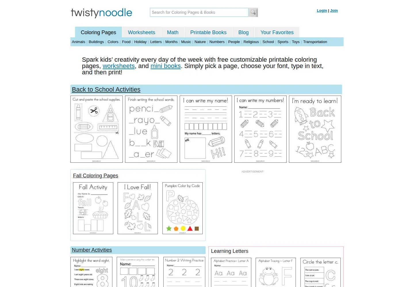 Screenshot of twistynoodle.com