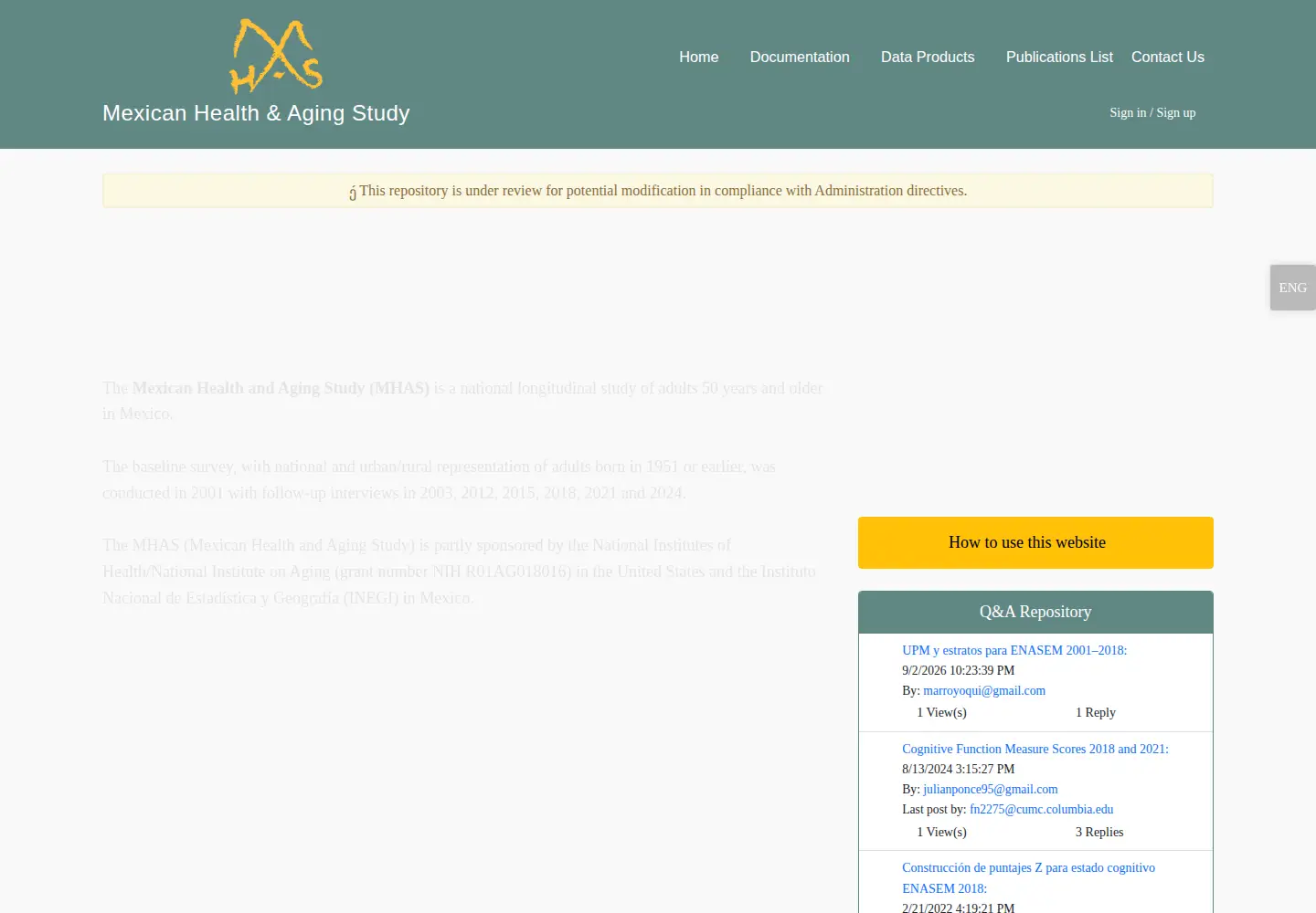 Screenshot of mhasweb.org