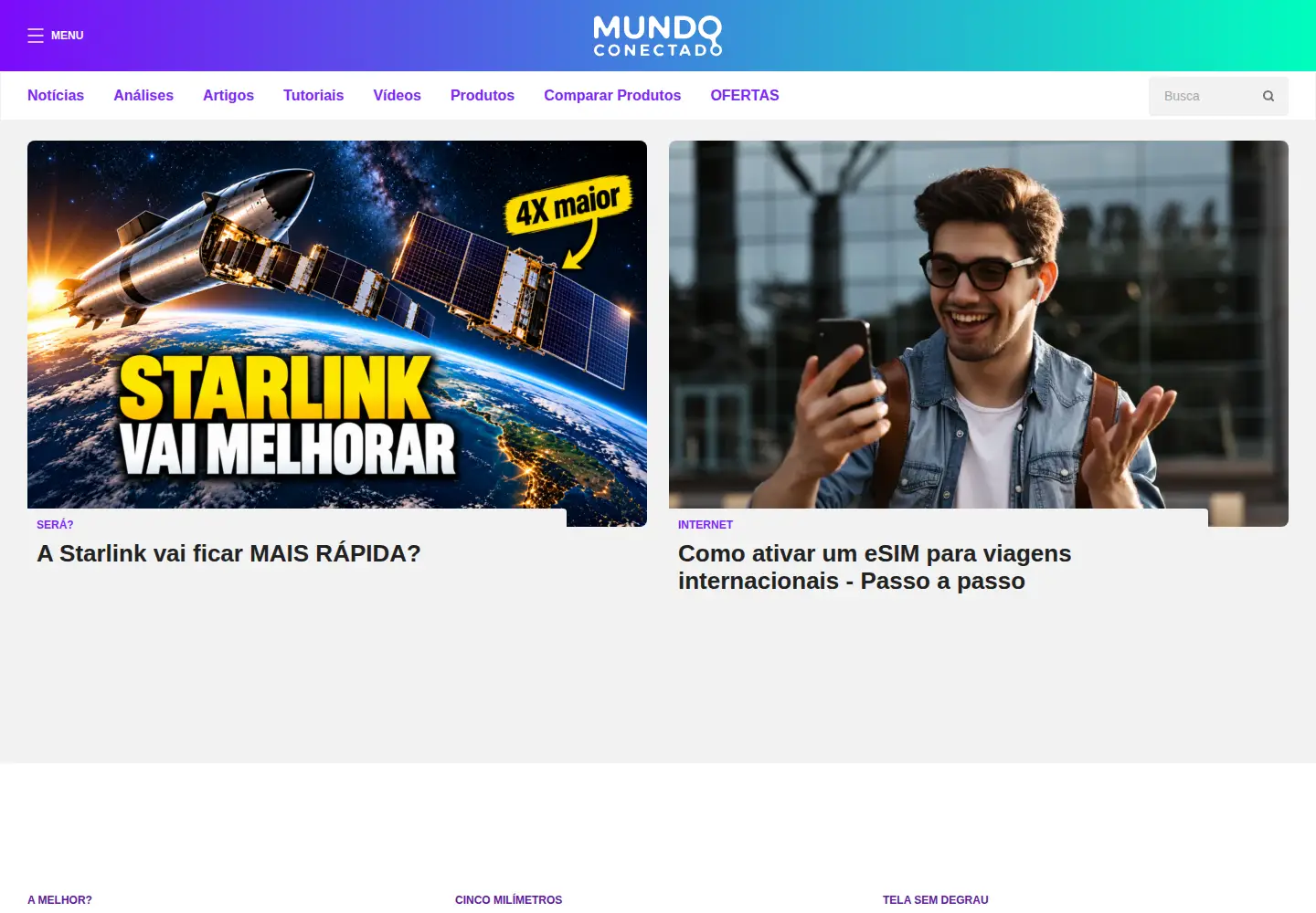 Screenshot of mundoconectado.com.br