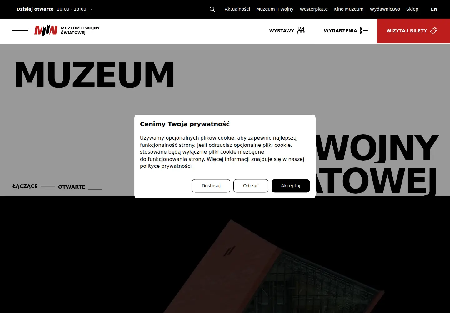 Captured homepage of muzeum1939.pl in the current scan